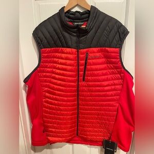 Eddie Bauer Men's Red and Black Quilted Vest XXXLT